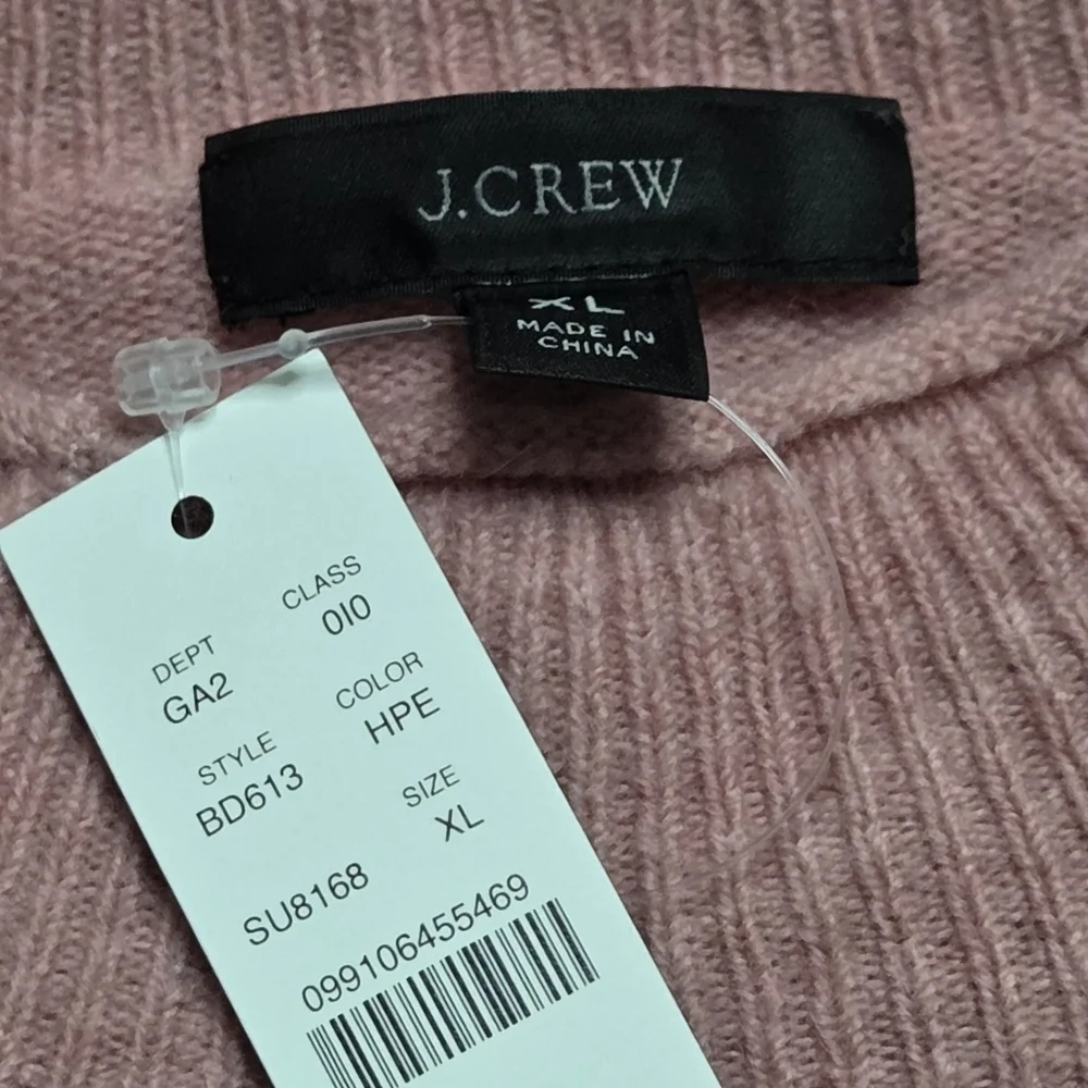 J Crew Rollneck Sweater Supersoft  Merino Wool Alpaca Top Peony Pink Xlarge NWT